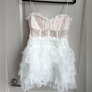 For love & Lemons Jules Mini Dress in White